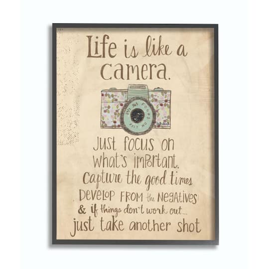 Stupell Industries Life Is Like A Camera Framed Print